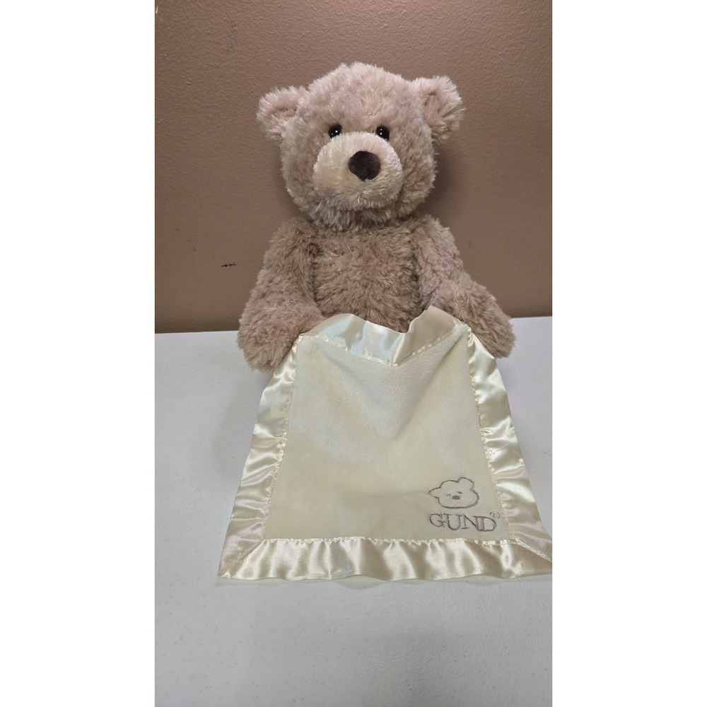 GUND Peek A Boo Bear Animated Plush Lovey Security Blanket Works Tested‎